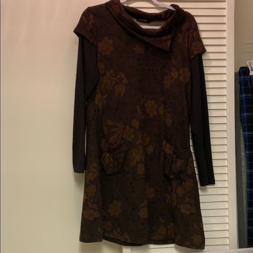 Brown Leaf Fall Dress